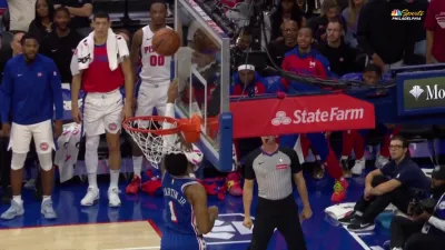 KJ Martin elevates for a nasty block against the Pistons