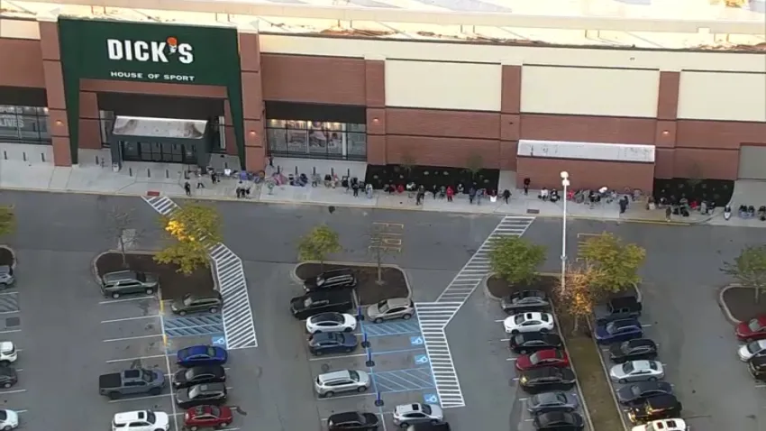 Line outside Dick's House of Sport in Wilmington, Delaware.