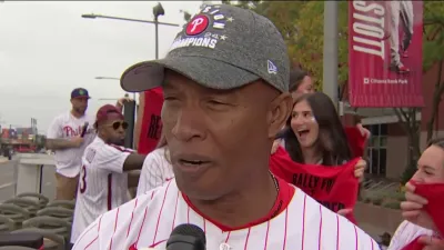 Phillies legend Milt Thompson talks playoffs at Rally for Red October bus tour