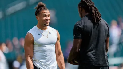 Aug 24, 2024; Philadelphia, Pennsylvania, USA; Philadelphia Eagles safety Sydney Brown (21) on the field before the game against the Minnesota Vikings at Lincoln Financial Field. Mandatory Credit: Caean Couto-USA TODAY Sports