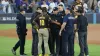 Dodger fans throw objects at Padres players, delay NLDS Game 2