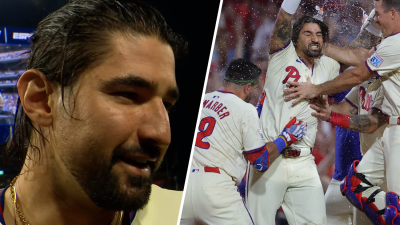 Nick Castellanos describes what his walk-off hit means to him, and the Phillies