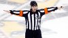 Referee Mitch Dunning stretchered off ice at Flyers vs. Avalanche game