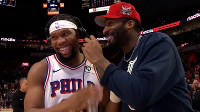 Guerschon Yabusele (and Andre Drummond) on his poster dunk, big night