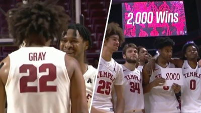 Temple men's basketball makes history with a wild win on Wednesday night