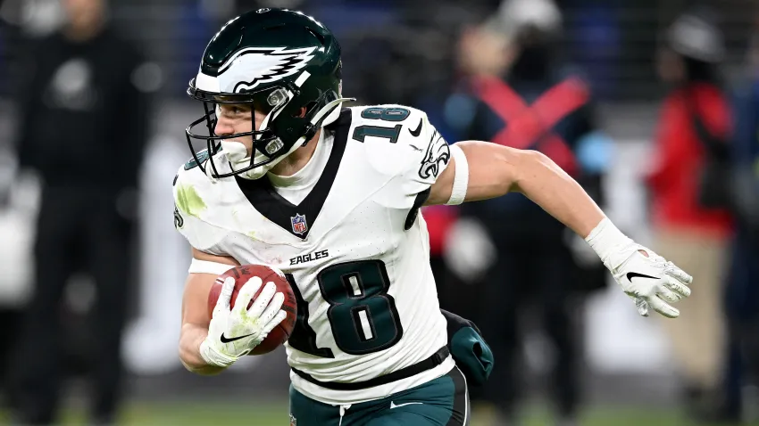 BALTIMORE, MARYLAND – DECEMBER 01: Britain Covey #18 of the Philadelphia Eagles returns a punt against the Baltimore Ravens at M&T Bank Stadium on December 01, 2024 in Baltimore, Maryland. (Photo by G Fiume/Getty Images)