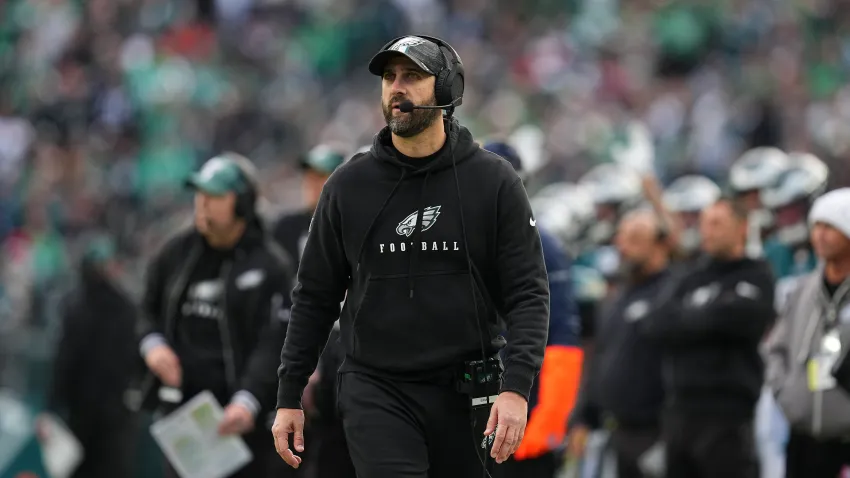 PHILADELPHIA, PENNSYLVANIA – DECEMBER 8: Head coach Nick Sirianni of the Philadelphia Eagles looks on against the Carolina Panthers at Lincoln Financial Field on December 8, 2024 in Philadelphia, Pennsylvania. (Photo by Mitchell Leff/Getty Images)