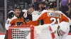 Laughton back with Flyers, Poehling skates in recovery from head injury