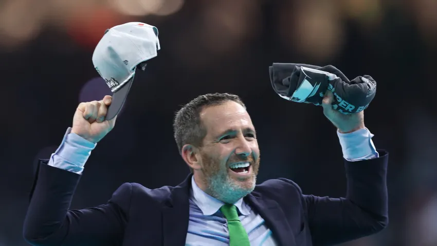 Howie Roseman celebrating Super Bowl LIX win.