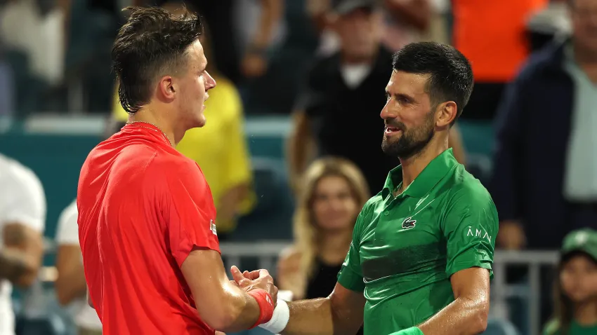 Jakub Mensik and Novak Djokovic