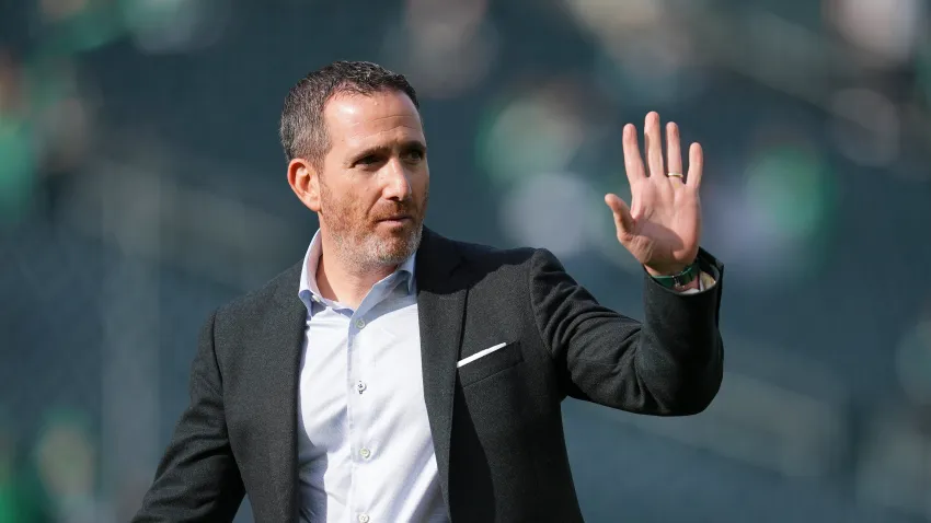 PHILADELPHIA, PENNSYLVANIA – DECEMBER 29: General manager Howie Roseman of the Philadelphia Eagles looks on prior to the game against the Dallas Cowboys at Lincoln Financial Field on December 29, 2024 in Philadelphia, Pennsylvania. (Photo by Mitchell Leff/Getty Images)