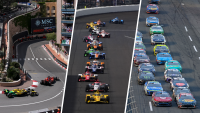 Split image of Monaco GP, Indy 500 and Coca-Cola 600