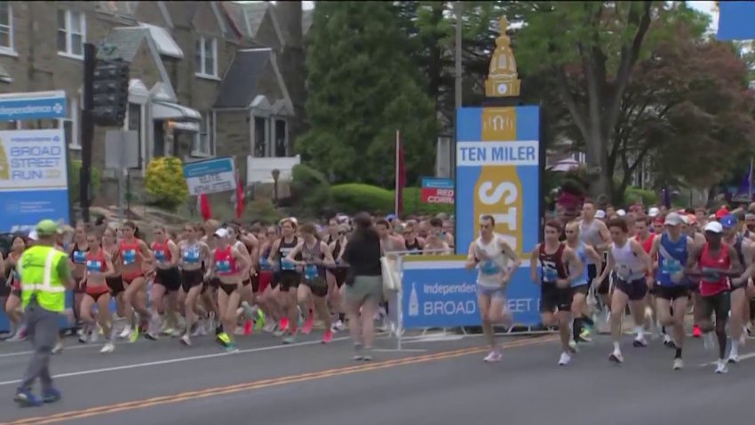 Runners take to the streets as Philadelphia’s iconic Independence Blue Cross Broad Street Run -- the largest 10-mile road race in the country -- kicks off on Sunday, May 4, 2025.