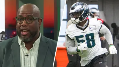 Barrett Brooks tackles two position battles in the trenches for Eagles at OTAs