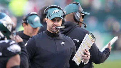 PHILADELPHIA, PA – DECEMBER 26: Philadelphia Eagles coach Kevin Patullo looks on during the game between the New York Giants and the Philadelphia Eagles on December 26, 2021 at Lincoln Financial Field in Philadelphia, PA. (Photo by Andy Lewis/Icon Sportswire via Getty Images)