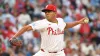 Suarez shuts down Braves, Phils win series opener after Harper's early exit