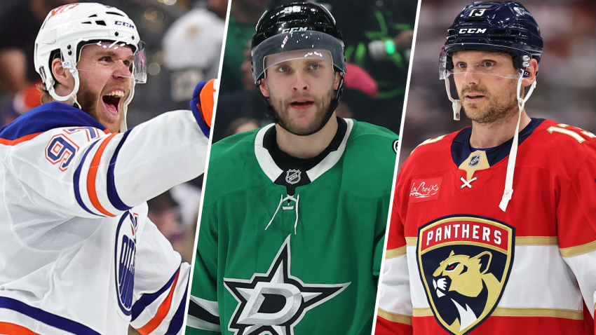 Connor McDavid, Mikko Rantanen and Sam Reinhart