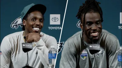 Adoree' Jackson and Kelee Ringo talk CB2 competition at Eagles OTAs