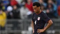EAST HARTFORD, CONNECTICUT – JUNE 7: Tyler Adams #4 of the United States walks downfield after a game between Turkiye and United States (USMNT) at Pratt & Whitney Stadium on June 7, 2025 in East Hartford, Connecticut. (Photo by Stephen Nadler/ISI Photos/USSF/Getty Images)