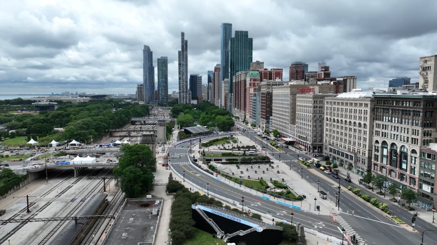NASCAR Chicago Street Race course drone shot