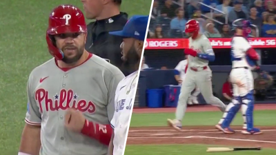 Phillies finally on the board in the sixth thanks to a Kyle Schwarber RBI base hit