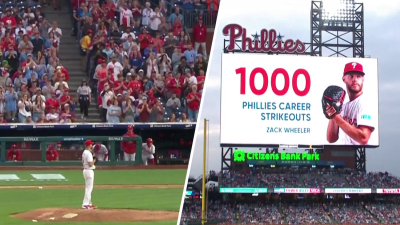 Watch: Zack Wheeler's 1,000th career strikeout with the Phillies