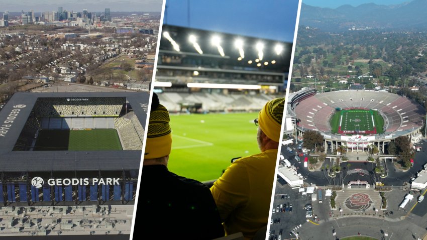 Three of the soccer stadiums that will provide venues for the 2028 Olympics.