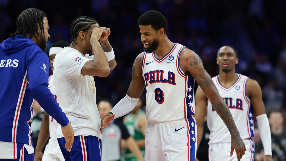 76ers celebrating Game 6 win