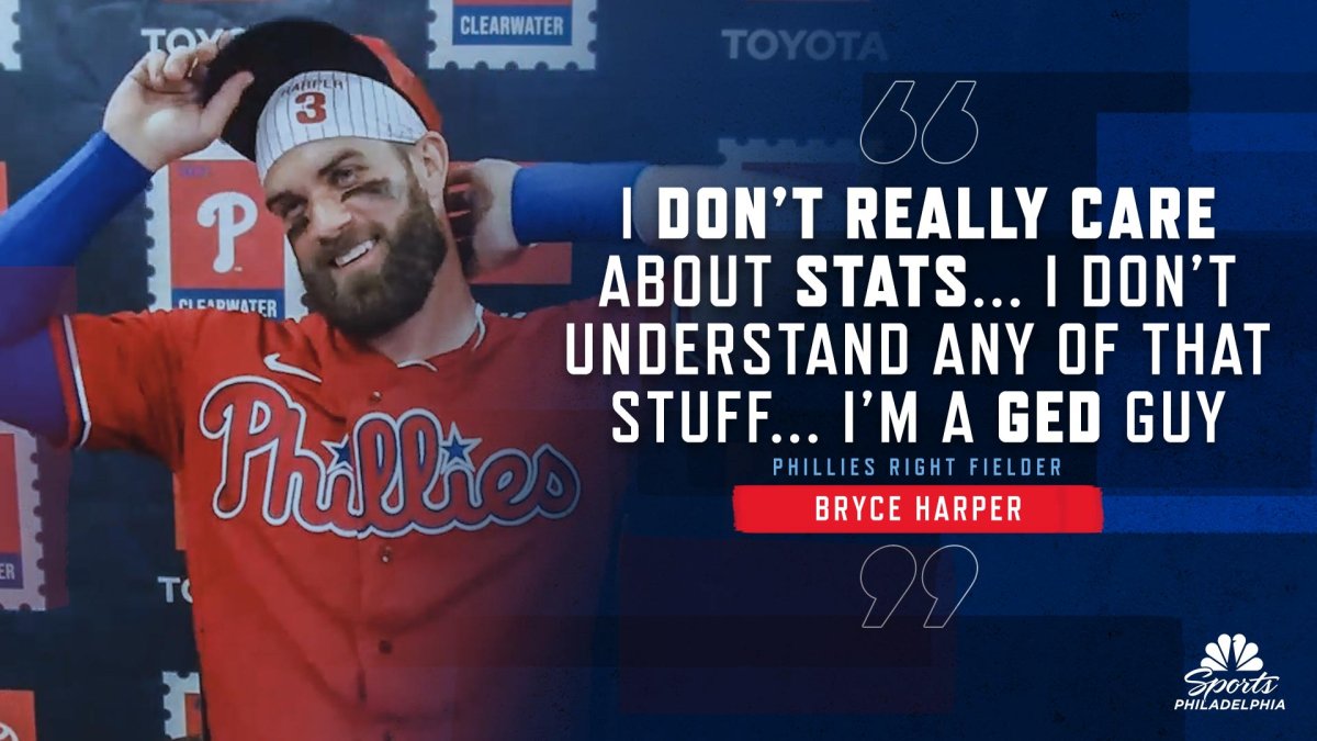 Bryce Harper's not worried about stats; he doesn't even understand them –  NBC Sports Philadelphia