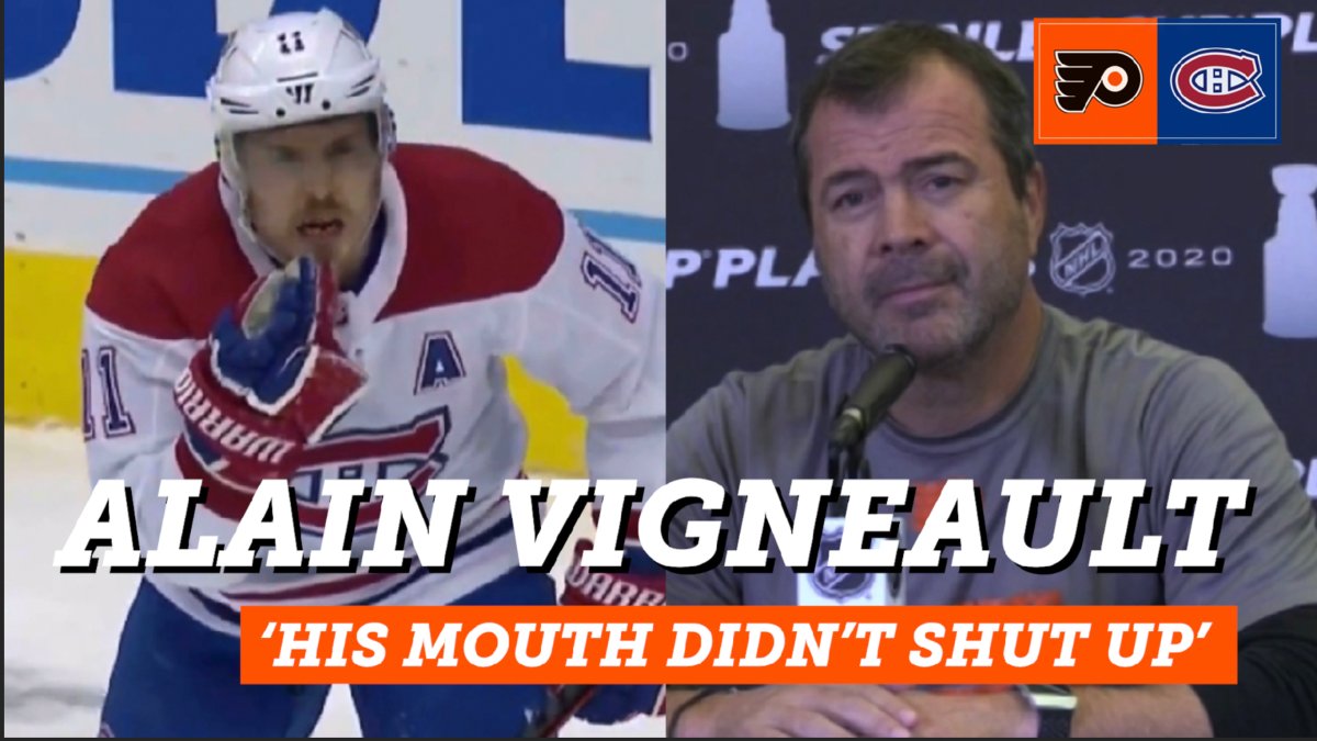 Flyers coach Alain Vigneault expertly jaws at Brendan Gallagher with  callback to 2014 series