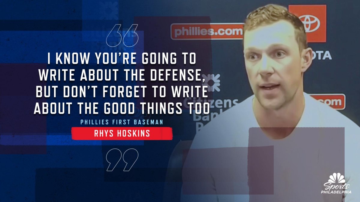 Phillies' Rhys Hoskins tells reporters, Don't forget to write about the  great things while covering losses Phillies' Rhys Hoskins tells reporters,  Don't forget to write about the great things while covering losses