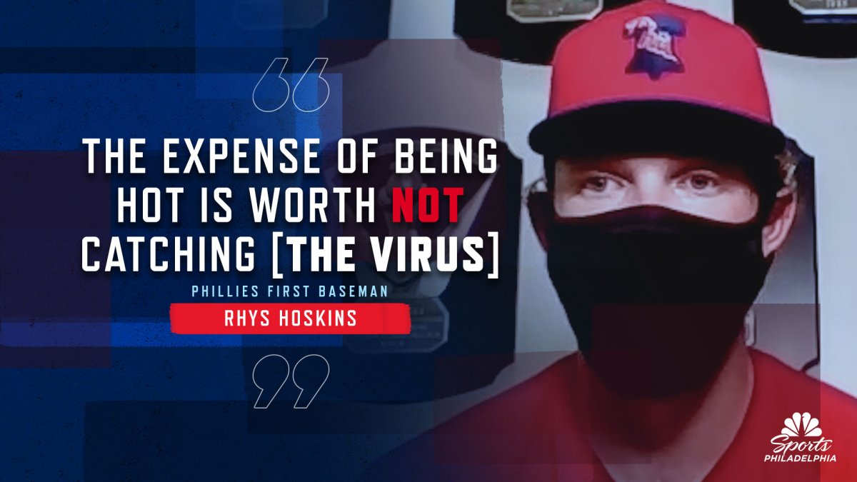 With runners on, Rhys Hoskins could wear mask at first base
