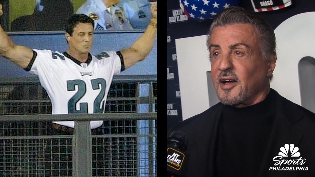 Sylvester Stallone, Eagles fan, holds Lombardi Trophy at Lincoln Financial  Field