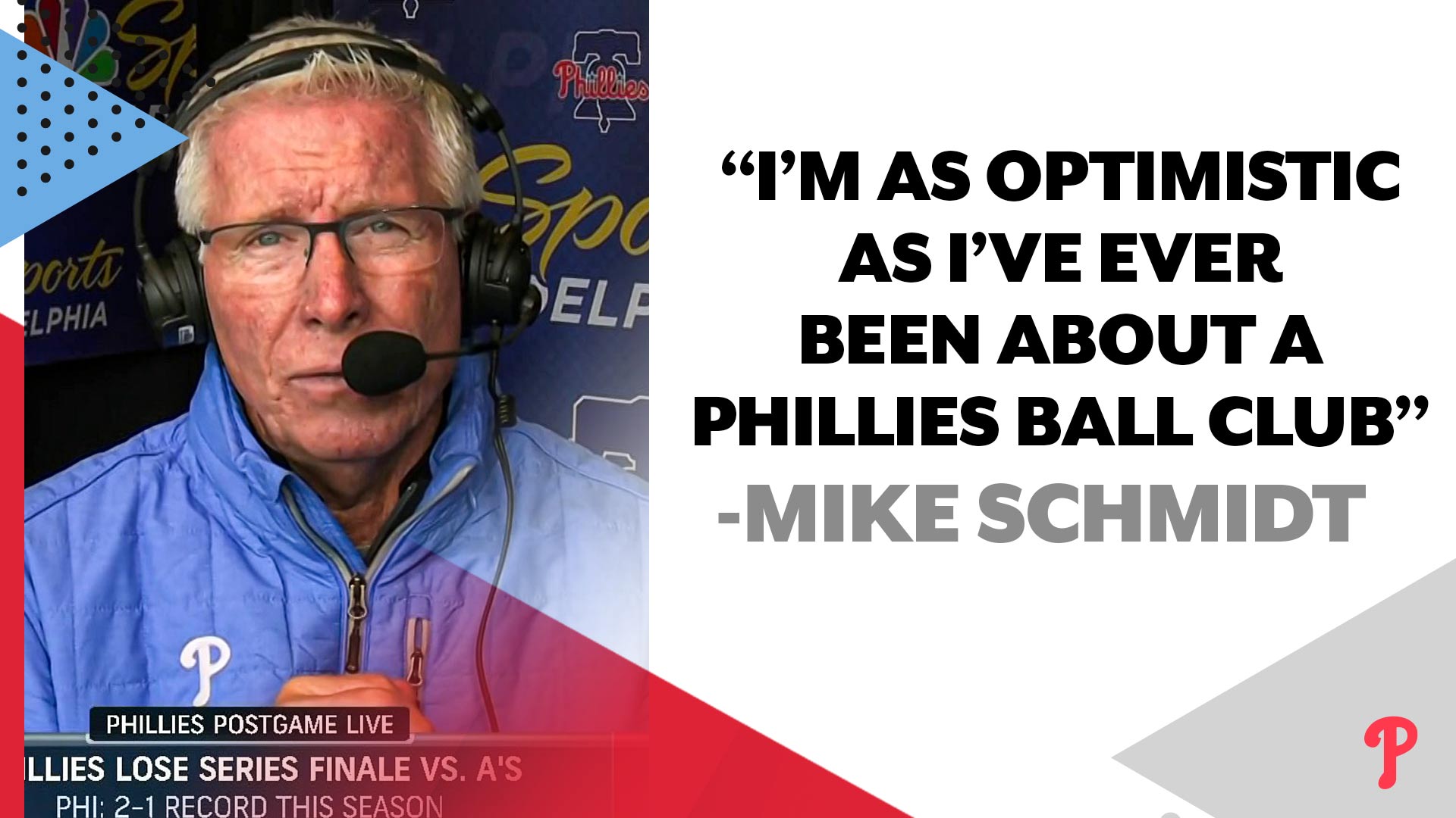Even after the loss, Mike Schmidt has very high expectations – NBC